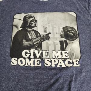 Star Wars Darth Vader 'Give Me Some Space' Blue Short Sleeve Tee Men's Size M